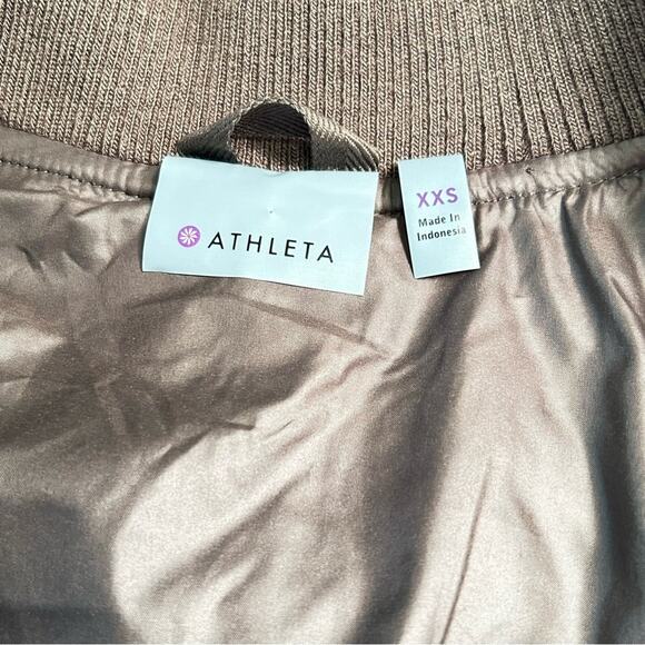 Athleta Responsible Tundra Down Vest Faux Sherpa Olive Brown SZ XXS - Picture 8 of 9